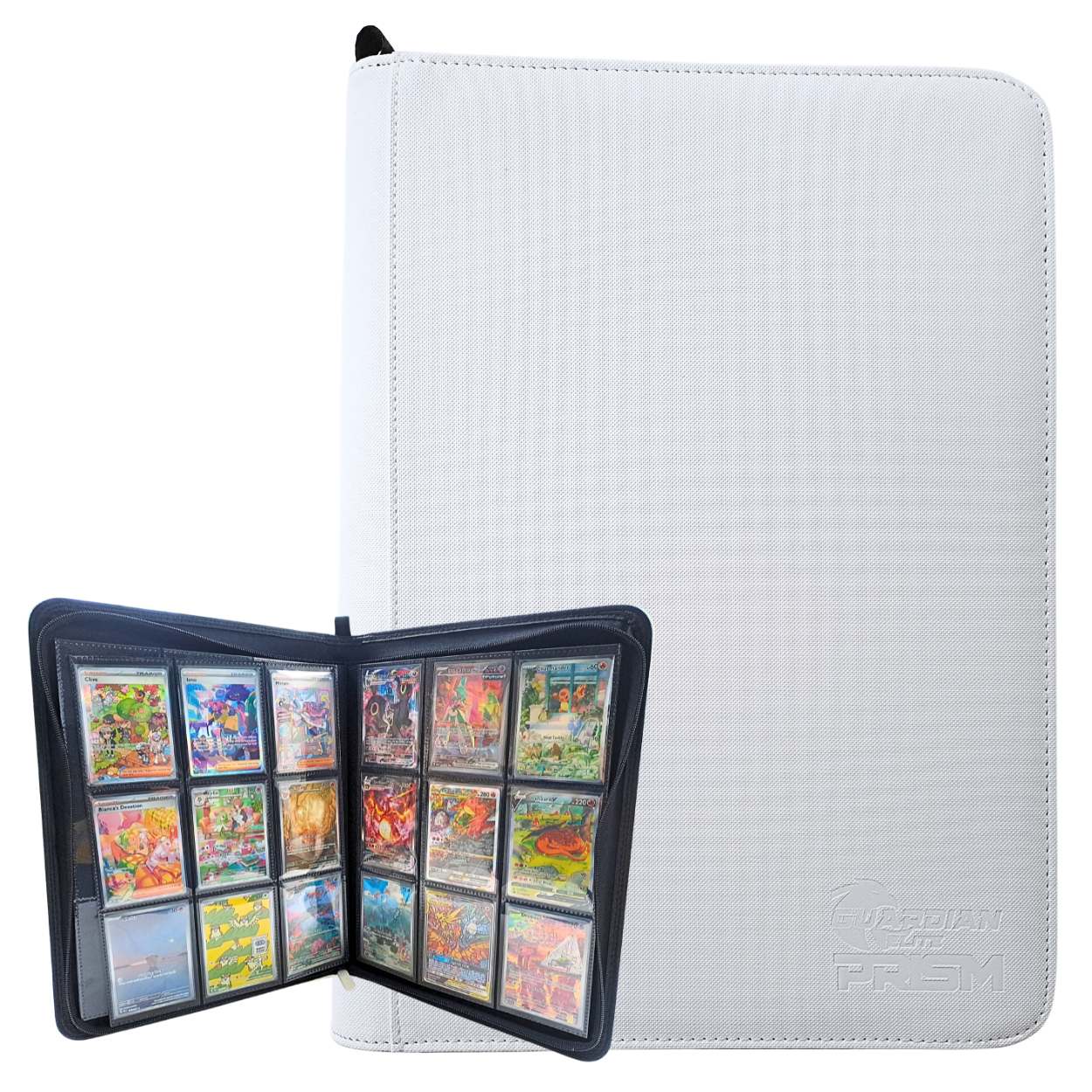 Premium Trading Card Binder - Guardian Elite® Prism - 360 Card Capacity - White
